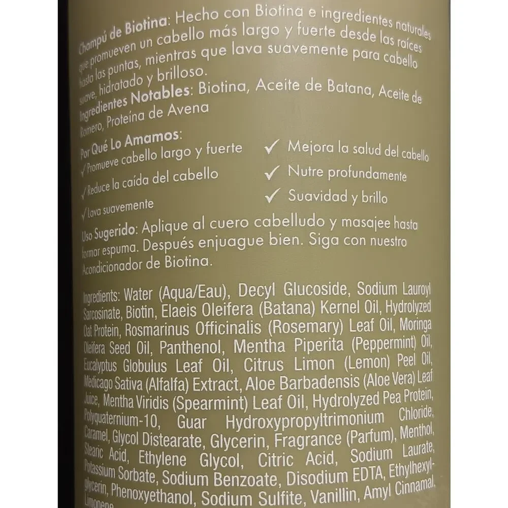 Rizos Curls Biotin Shampoo Designed to gently cleanse and nourish hair